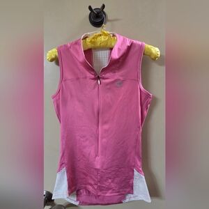 Pearl Izumi Pink Fitted Zip-up Polo Tank Top